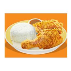 2 Pcs Mix Chicken Crispy/spicy  Rice