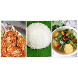 Pecak Bandeng(tanpa Duri)1  Nasi  Sayur Asem  Lalapan Dan Sambel