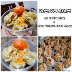 Dimsum Ayam Isi 4 Pcs Besar   Saus Dimsum Asam Pedas (matang)