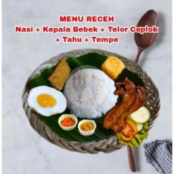 Nasi Kepala Bebek Telor Ceplok  Tahu   Tempe