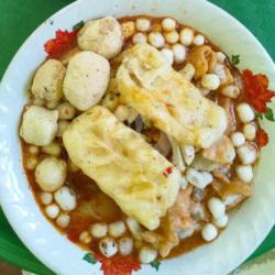 Seblak Full Toping Kering Siomay Mini, Batagor Mini, Cuanki Lidah,baso Goreng, Pilus Cikur