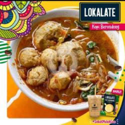 Bakso Kuah Pedas   Es Kopi Lokalate Kopi Berondong