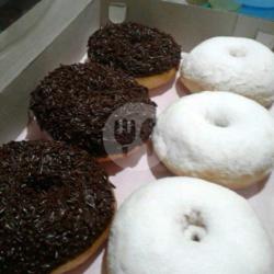 Donat Jadoel Isi 6 Pcs, Double Coklat, Tabur Gula