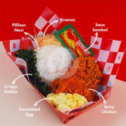 Paket Komplit Nasi Ayam Spicy Saus Sachet