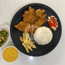 Nasi Ayam Steak Golden Cheese