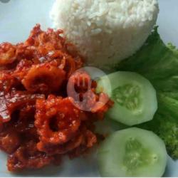 Paket Nasi Fire Squid (cumi ) Lvel 0-5  Saus Campur