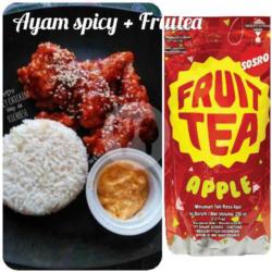 Ayam Spicy Korea   Nasi   Fruitea