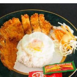 Chicken Katsu Telor Ceplok  Nasi