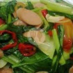 Tumis Sayur Hijau Sosis