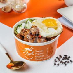 Chicken Blackpaper Rice Bowl (komplit)