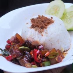 Nasi Oseng Babat Pedas