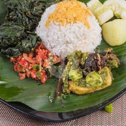 Nasi Rames Ayam  Sambel Cabe Hijau