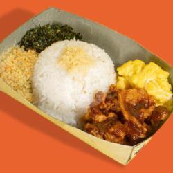 Paket Komplit Nasi Telur Kulit Crispy Bbq Sauce