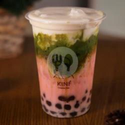 Green Pink Cheese   Boba