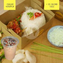 Nasi Sego Ayam Geprek Premium Aneka Topping    Es Blend Jumbo 16oz