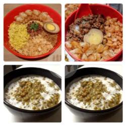 Combine 1 Bubur Goreng Sinthink (komplit)   1 Bubur Ayam Kecap Sinthink (special)   2 Es Kacang Ijo