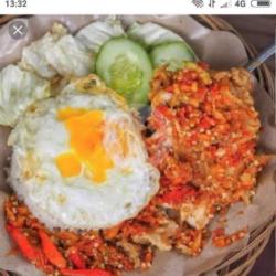 Paket Telor Dadar Ayam Geprek   Nasi