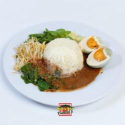 Nasi Pecel Telor Asin