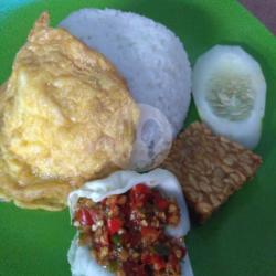 Nasi Telor Dadar Sambal Bawang