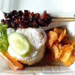 Nasi Sate Kulit Bakar