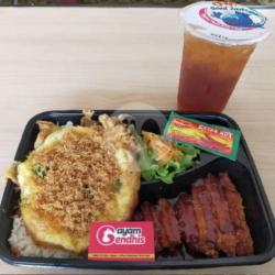 Kombo Bento Rice Katsu Telor Dadar   Es Teh