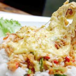 Ayam Geprek Mozzarella   Nasi