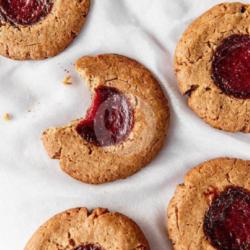 Gf Peanut Butter Strawberry Jam Cookies- Vegan