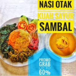 Nasi Otak Kuah Sayur Sambal