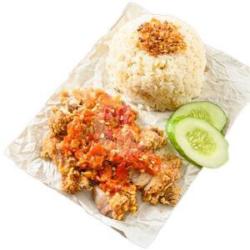 Paket Nasi Hainam Ayam Geprek