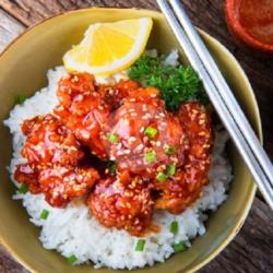 Korean Spicy Chicken Wing   Rice