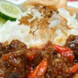 Paket Nasi Daging Oseng Mercon