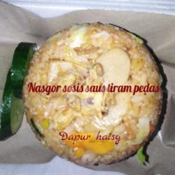 Nasgor Sosis Saos Tiram Pedas