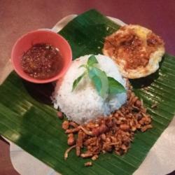 Nasi Telor Ceplok Geprek   Teri