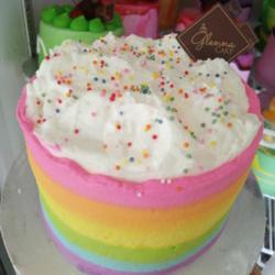 Full Strawberry Cake Decor Rainbow