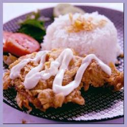 Geprek Ayam Saos Mayo   Nasi