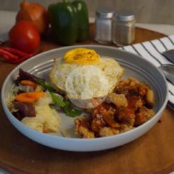 Nasi Ikan Asam Manis