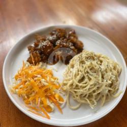 Spaghetti Carbonara Chicken Karaage