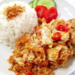 Ayam Geprek, Nasi   Es Susu Frisian Flag ( Coklat / Putih )