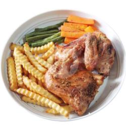 Half Roasted Chicken And Fries