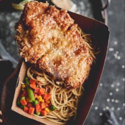 Spaghetti Chicken Katsu Mozarella
