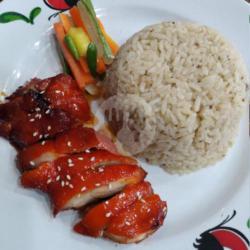 Nasi Putih/hainam Ayam Cha Siew