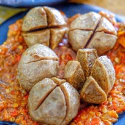 Paket Nasi Bakso Ikan Krispi Penyet