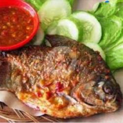 Ikan Goreng(bawal)   Lalapan   Sambel Ijo