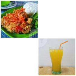 Nasi Ayam Geprek Free Scalop Es Nutrisari