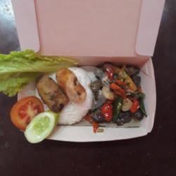 Nasi Paru Mercon Perkedel