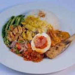 Nasi Rames   Telur Bulat Balado