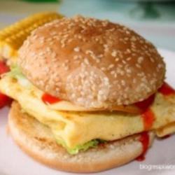 Burger Daging Telur Sayuran