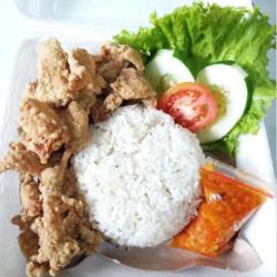 Nasi Kulit Ayam Geprek