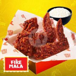 3 Pcs Chicken Wings Fire Mala Rice Set