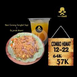 Combo Hemat Nasi Goreng Sengkel Sapi Plus Es Jeruk Murni